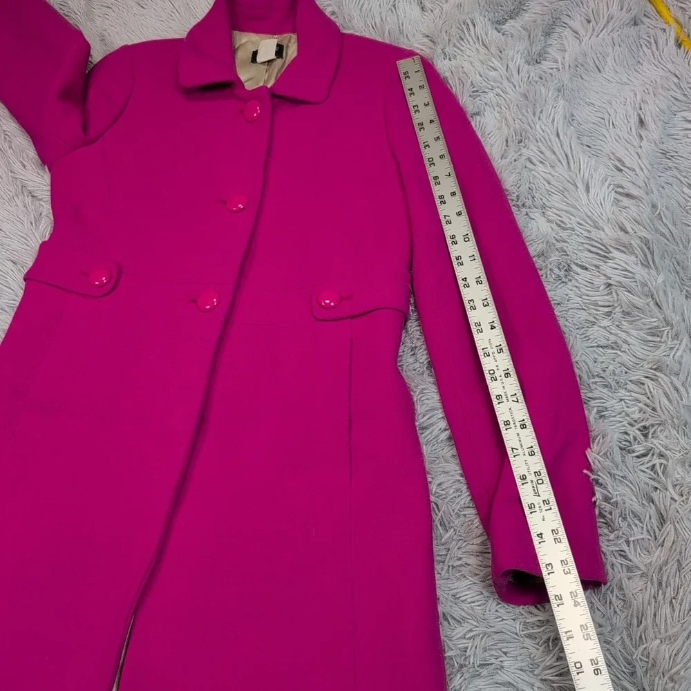 J. Crew Jacket Womens 4 Pink Wool Blend Coat Comort Preppy Button Up Pockets - Picture 5 of 16